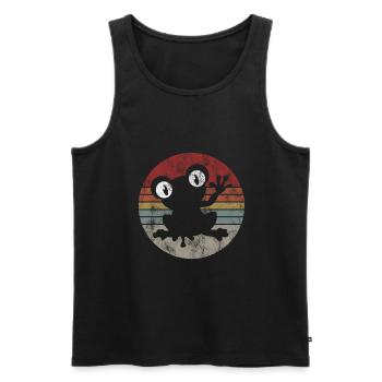 Frosch Frösche Geschenk für Kinder Lustig Witzig - Männer Premium Bio Tank Top - Schwarz - Vorne - Michal (187cm)