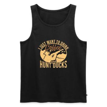 Wasservogel-jagdsaison-enten-jagd-zitat - Männer Premium Bio Tank Top - Schwarz - Vorne - Michal (187cm)