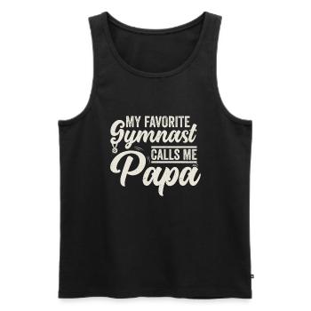 Mon gymnaste préféré m’appelle Papa - Débardeur bio Premium Homme - noir - Devant - Michal (187cm)