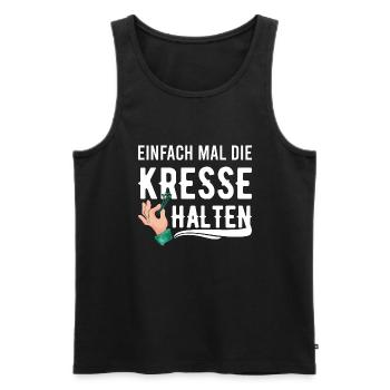 Einfach Mal die Kresse Halten Gartenlust Gärtner - Männer Premium Bio Tank Top - Schwarz - Vorne - Michal (187cm)