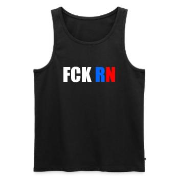 Fck rn - Men's Premium Organic Tank Top - black - Front - AI Model Male 178 light (178cm)