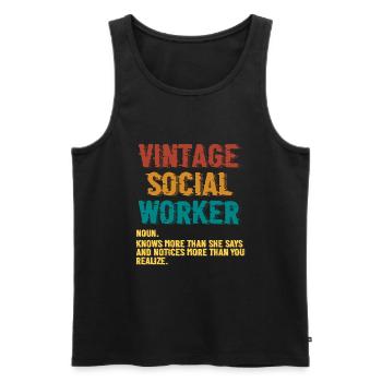 Love Social Worker Hero – Charitable Social Work - Men's Premium Organic Tank Top - black - Front - Michal (187cm)