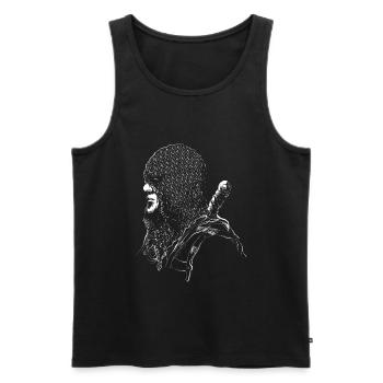 Combattant - Débardeur bio Premium Homme - noir - Devant - Michal (187cm)