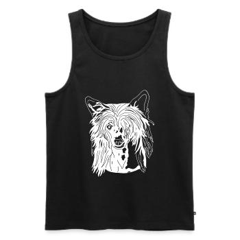 Chinesischer Schopfhund - Männer Premium Bio Tank Top - Schwarz - Vorne - Michal (187cm)