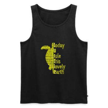 TURTLE - Männer Premium Bio Tank Top - Schwarz - Vorne - AI Model Male 178 light (178cm)