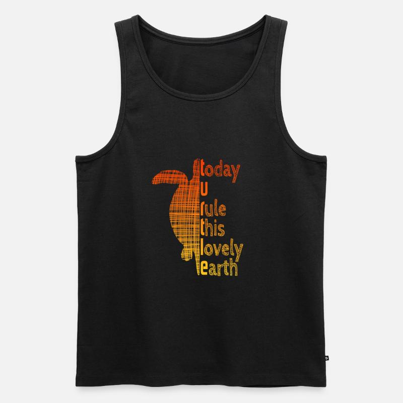 Turtle Sloga Schildkröte Spruch - Männer Premium Bio Tank Top - Schwarz