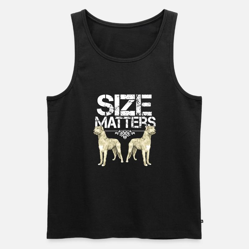 Irish Wolfhound Größe - Männer Premium Bio Tank Top - Schwarz