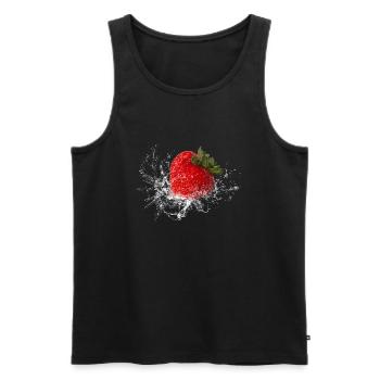 Fraise fruit fruits fruits délicieux frais - Débardeur bio Premium Homme - noir - Devant - AI Model Male 178 light (178cm)