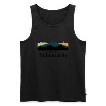 Fichtelgebirge Kösseine Schneeberg Ochsenkopf - Débardeur bio Premium Homme - noir - Devant - AI Model Male 178 light (178cm)