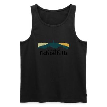 Fichtelgebirge Kösseine Schneeberg Ochsenkopf - Männer Premium Bio Tank Top - Schwarz - Vorne - AI Model Male 178 light (178cm)