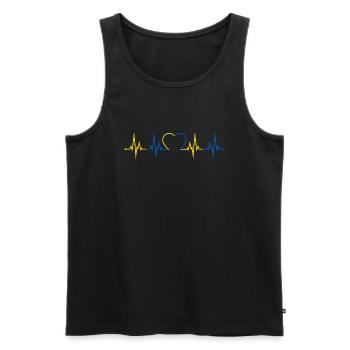 Ukraine heartbeat - Men's Premium Organic Tank Top - black - Front - Michal (187cm)
