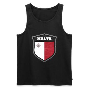 Malta Schild Logo Emblem - Männer Premium Bio Tank Top - Schwarz - Vorne - Michal (187cm)