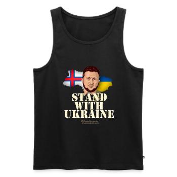 Les îles Féroé se tiennent aux côtés de l’Ukraine - Débardeur bio Premium Homme - noir - Devant - AI Model Male 178 light (178cm)