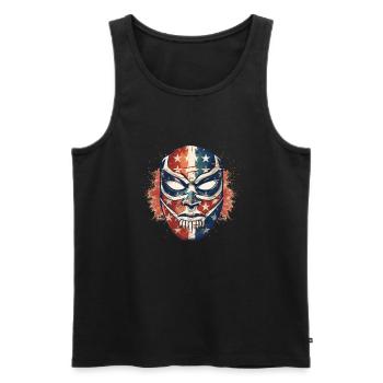 Lucha Libre Masque de Lutte Mexicaine Luchador - Débardeur bio Premium Homme - noir - Devant - AI Model Male 178 light (178cm)