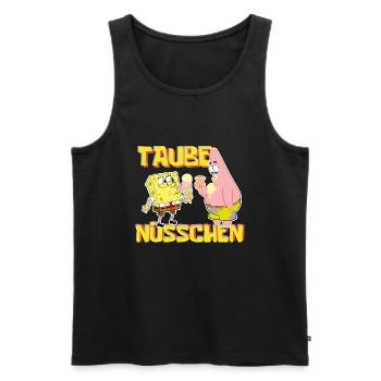 Bob l'Éponge Taube Nüsschen Patrick Eis - Débardeur bio Premium Homme - noir - Devant - AI Model Male 178 light (178cm)