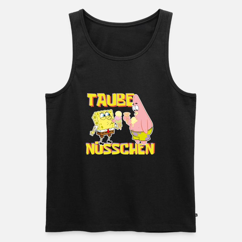 SpongeBob Schwammkopf Taube Nüsschen Patrick Eis - Männer Premium Bio Tank Top - Schwarz