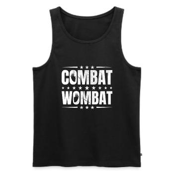 Drôle de dicton wombat australien - Débardeur bio Premium Homme - noir - Devant - Michal (187cm)