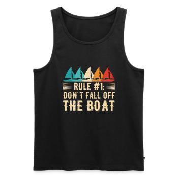 Drôle de dicton de voilier pour le capitaine du bateau - Débardeur bio Premium Homme - noir - Devant - Michal (187cm)