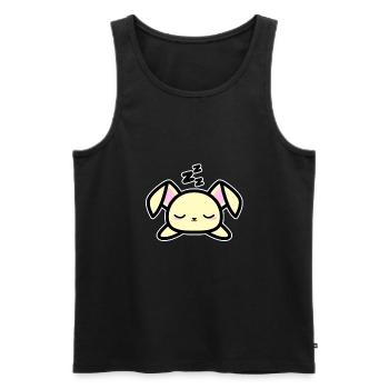Cute Sleeping Bunny Design Kawaii Style Drawing - Men's Premium Organic Tank Top - black - Front - Michal (187cm)