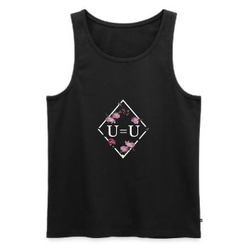 U = U indétectable est égal à VIH non transmissible - Débardeur bio Premium Homme - noir - Devant - AI Model Male 178 light (178cm)