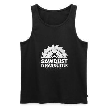 Mens Sawdust Is Man Glitter design Travail du bois ou - Débardeur bio Premium Homme - noir - Devant - Michal (187cm)