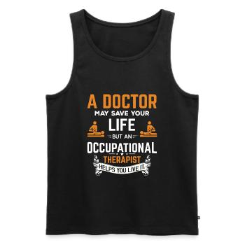 Occupational Therapy Saying design Gift Therapist - Men's Premium Organic Tank Top - black - Front - Michal (187cm)