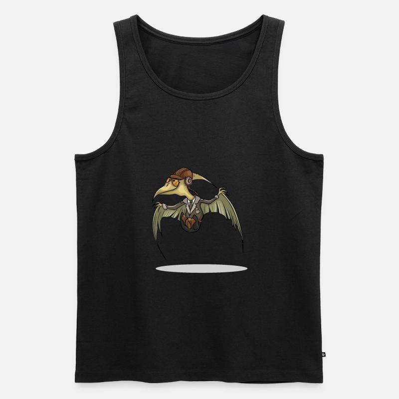 Pterodactyl Pilot - Männer Premium Bio Tank Top - Schwarz