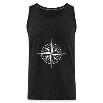Windrose Kompass Seefahrt Stern - Männer Premium Bio Tank Top - Anthrazit - Vorne - Alexander (188cm)