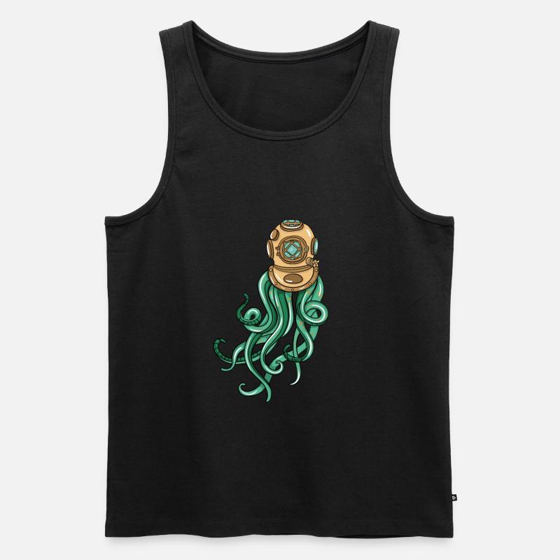 Octopus Scuba Diver - Männer Premium Bio Tank Top - Schwarz