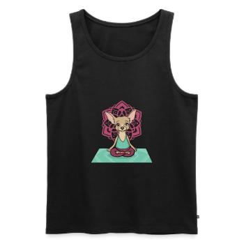 Chihuahua Yoga - Débardeur bio Premium Homme - noir - Devant - Michal (187cm)
