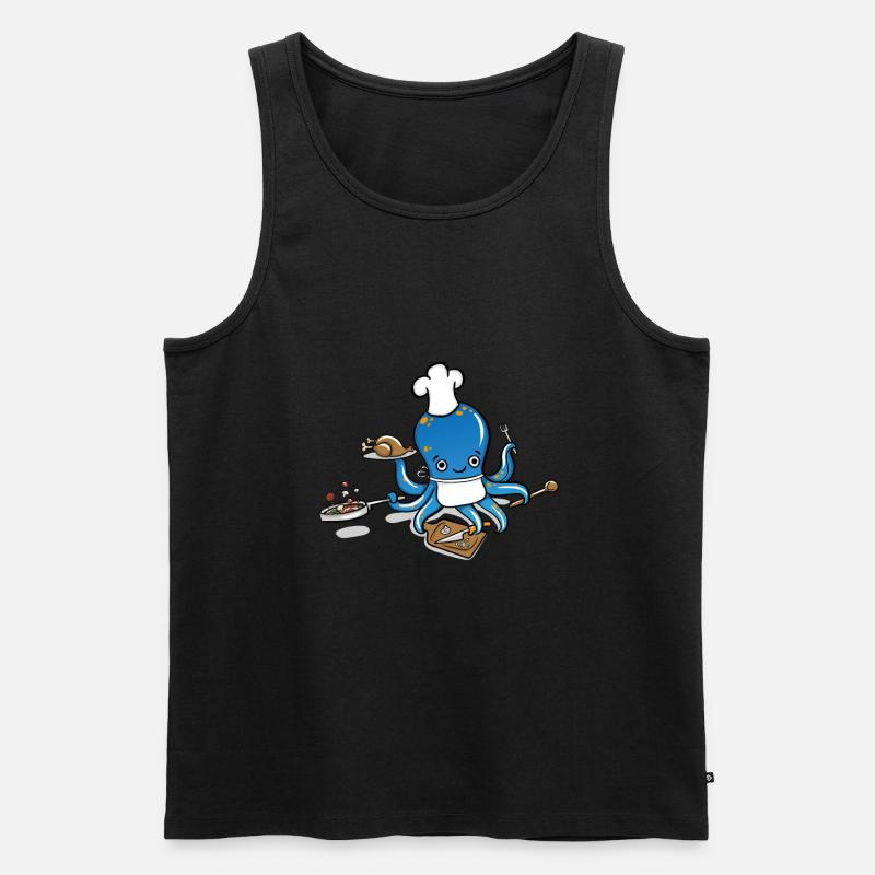 Chefkoch Octopus - Männer Premium Bio Tank Top - Schwarz
