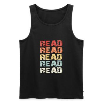 Lesen Lesen - Männer Premium Bio Tank Top - Schwarz - Vorne - AI Model Male 178 light (178cm)