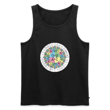 Biochimie RNA Codon Code Sun Grunge Look - Débardeur bio Premium Homme - noir - Devant - AI Model Male 178 light (178cm)