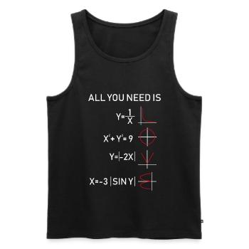 ALL YOU NEED IS LOVE Math white - Men's Premium Organic Tank Top - black - Front - AI Model Male 178 light (178cm)