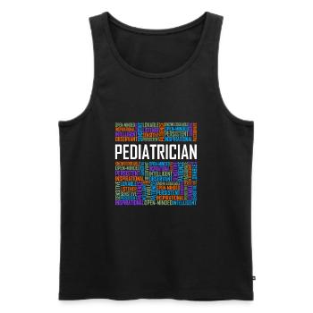 Pediatrician Words - Men's Premium Organic Tank Top - black - Front - AI Model Male 178 light (178cm)