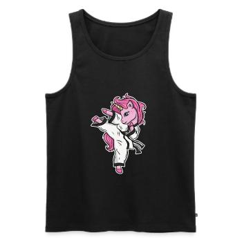 Licorne de Karaté Jiu Jitsu - Débardeur bio Premium Homme - noir - Devant - Michal (187cm)
