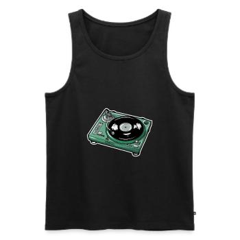 Schallplatte - Männer Premium Bio Tank Top - Schwarz - Vorne - AI Model Male 178 light (178cm)