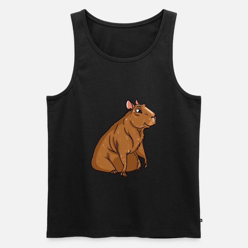 Capybara - Männer Premium Bio Tank Top - Schwarz