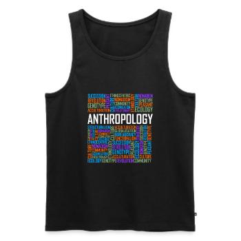 Anthropology Words - Men's Premium Organic Tank Top - black - Front - AI Model Male 178 light (178cm)