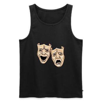 Masques de théâtre - Débardeur bio Premium Homme - noir - Devant - AI Model Male 178 light (178cm)