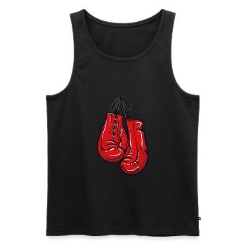 Boxhandschuhe - Männer Premium Bio Tank Top - Schwarz - Vorne - AI Model Male 178 light (178cm)