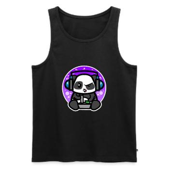 Gaming Panda - Men's Premium Organic Tank Top - black - Front - AI Model Male 178 light (178cm)