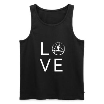 Aerial Yoga LOVE - Men's Premium Organic Tank Top - black - Front - Michal (187cm)