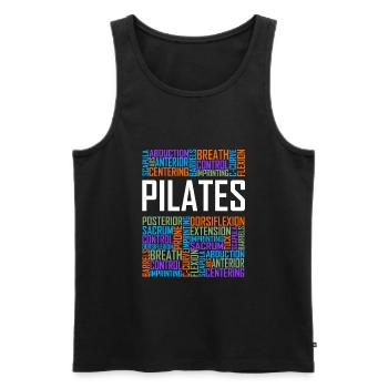 Pilates Words - Men's Premium Organic Tank Top - black - Front - AI Model Male 178 light (178cm)