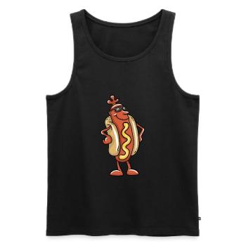 Cool Hot Dog - Men's Premium Organic Tank Top - black - Front - Michal (187cm)