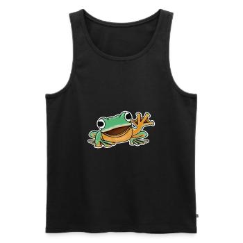 Grenouille - Débardeur bio Premium Homme - noir - Devant - Michal (187cm)