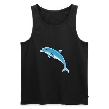 Delfin - Männer Premium Bio Tank Top - Schwarz - Vorne - Michal (187cm)
