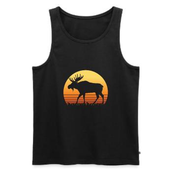 Silhouette de soleil rétro Moose - Débardeur bio Premium Homme - noir - Devant - Michal (187cm)