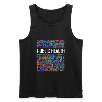 Mots de santé publique - Débardeur bio Premium Homme - noir - Devant - Michal (187cm)