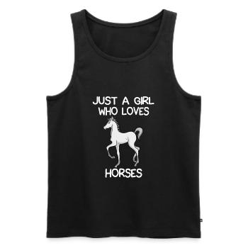 Juste une fille qui aime les chevaux - Débardeur bio Premium Homme - noir - Devant - Michal (187cm)